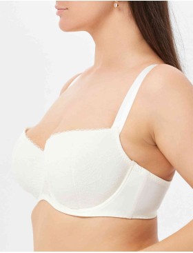 Бюстгальтер балконет тюльпан Milavitsa 124950 приглушенно-белый, Цвет: приглушенно-белый, Размеры: 75D, изображение 3