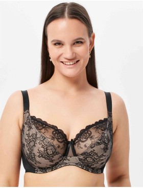 Бюстгальтер с мягкой чашкой Milavitsa 127503 черный с нюдом, Цвет: черный с нюдом, Размеры: 80D, изображение 3