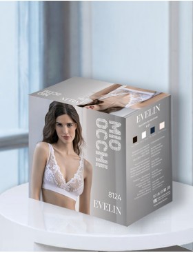 Кружевной бралетт без косточек Mioocchi EVELIN 8124 cipria, Цвет: cipria (пудровый), Размеры: 75D, изображение 4