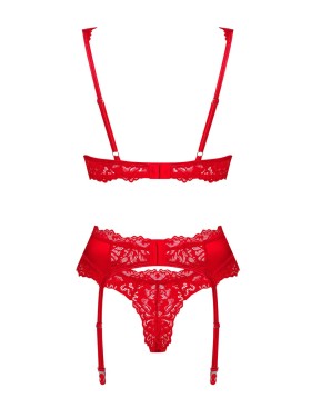 Соблазнительный комплект-тройка Obsessive AMOR CHERRIS SET, Цвет: красный, Размеры: L/XL, изображение 4