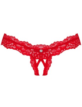 Трусики с доступом Obsessive AMOR CHERRIS THONG CROTCHLESS, Цвет: красный, Размеры: L/XL, изображение 3