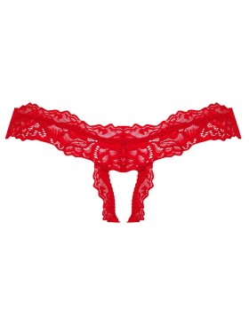 Трусики с доступом Obsessive AMOR CHERRIS THONG CROTCHLESS, Цвет: красный, Размеры: L/XL, изображение 4
