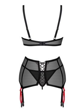 Сексуальный комплект с поясом Obsessive GLANDEZ, Цвет: черный, Размеры: XS/S, изображение 4