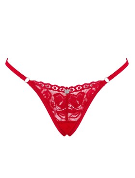 Кружевные стринги Obsessive LACELOVE THONG, Цвет: красный, Размеры: M/L, изображение 4