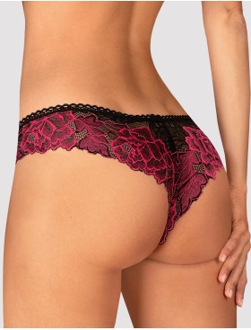Кружевные трусики Obsessive ROSENTY PANTIES, Цвет: черный, Размеры: XS/S, изображение 2