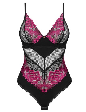 Соблазнительное боди Obsessive ROSENTY TEDDY, Цвет: черный, Размеры: XS/S, изображение 3