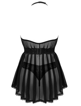 Прозрачный бэби-долл + стринги Obsessive SERAFIA BABYDOLL, Цвет: черный, Размеры: XS/S, изображение 4