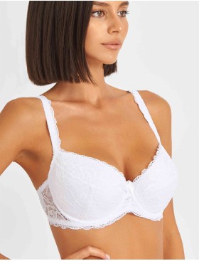 Бюстгальтер балконет пуш-ап классика Simona M 870 белый, Цвет: белый, Размеры: 90D, изображение 5