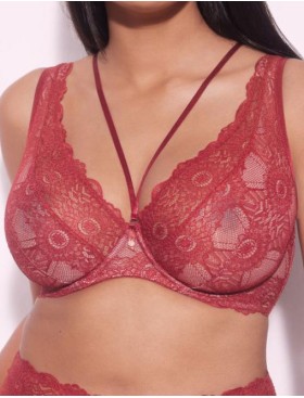 Бюстгальтер кружевной Alles BOHEMIAN VIBE M Plus Bralette терракотовый, Цвет: терракотовый, Размеры: 95C