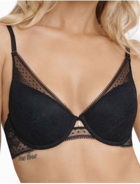 Бюстгальтер пуш-ап Esotiq IZUNA 40924 черный, Цвет: черный+бежевый, Размеры: 65E