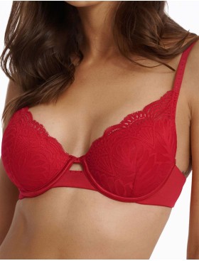 Бюстгальтер пуш-ап из атласа и кружева Esotiq ISABELLE 41021 красный, Цвет: красный, Размеры: 65G