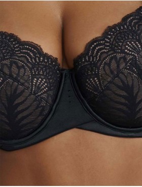 Атласный бюстгальтер с кружевом Esotiq ISABELLE 41022 черный, Цвет: черный+графит, Размеры: 65H, изображение 5