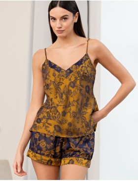 Комплект из шелка и вискозы Mia-Amore CHAMELEON 4052, Цвет: темно-синий, Размеры: S