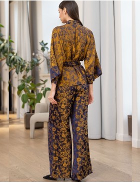 Комплект с брюками из шелка и вискозы Mia-Amore CHAMELEON 4056, Цвет: темно-синий, Размеры: S, изображение 2