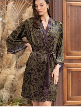 Халат шелковый Mia-Amore ELECTRA 4013, Цвет: баклажан, Размеры: S/M