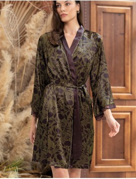 Халат шелковый Mia-Amore ELECTRA 4013, Цвет: баклажан, Размеры: S/M, изображение 3