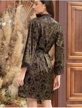 Халат шелковый Mia-Amore ELECTRA 4013, Цвет: баклажан, Размеры: S/M, изображение 2