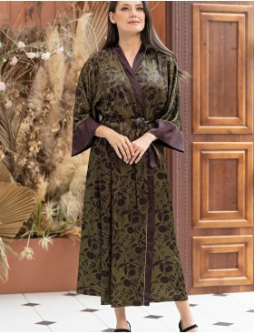 Длинный халат из шелка Mia-Amore ELECTRA 4019, Цвет: баклажан, Размеры: 4XL/5XL, изображение 3