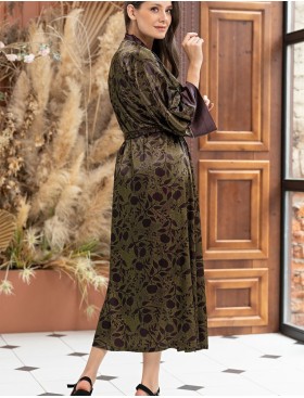 Длинный халат из шелка Mia-Amore ELECTRA 4019, Цвет: баклажан, Размеры: 4XL/5XL, изображение 2