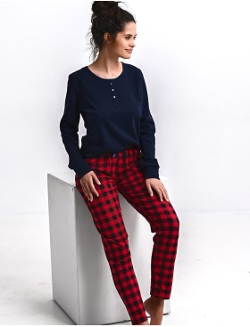 Утепленная пижама с брюками Sensis BONNIE, Цвет: темно-синий, Размеры: L, изображение 2