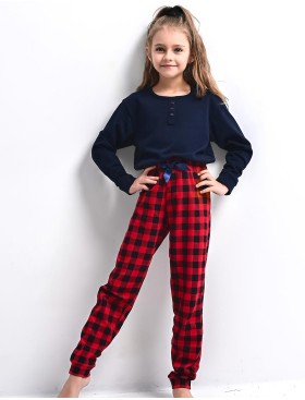 Пижама для девочки Sensis BONNIE KIDS, Цвет: темно-синий, Размеры: 122-128