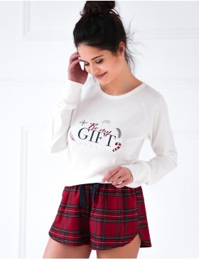 Хлопковая пижама с шортами Sensis LETA, Цвет: белый, Размеры: L