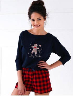 Женская пижама с шортами Sensis LUSA, Цвет: темно-синий, Размеры: L