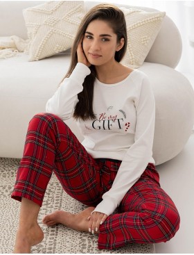 Хлопковая пижама с брюками Sensis MARIBEL, Цвет: белый, Размеры: L, изображение 2