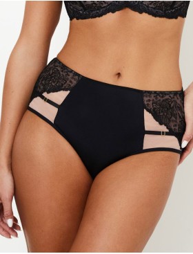 Высокие трусы слипы Subtille NELLY high-waist, Цвет: черный+телесный, Размеры: M