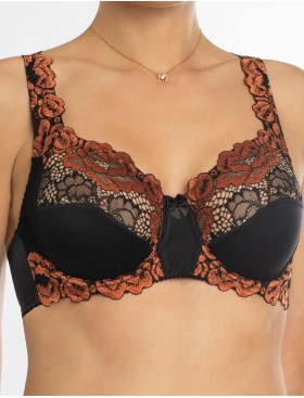 Бюстгальтер с мягкой чашкой Valmira 1112 черный с коньяком, Цвет: черный с коньяком, Размеры: 85C