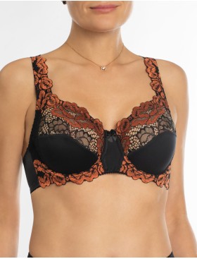 Бюстгальтер с мягкой чашкой Valmira 1112 черный с коньяком, Цвет: черный с коньяком, Размеры: 85C, изображение 3