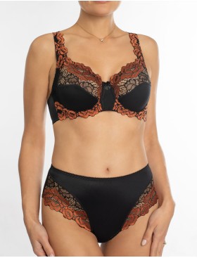 Бюстгальтер с мягкой чашкой Valmira 1112 черный с коньяком, Цвет: черный с коньяком, Размеры: 85C, изображение 2