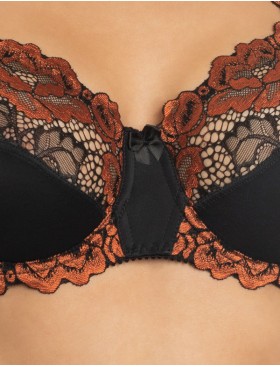 Бюстгальтер с мягкой чашкой Valmira 1112 черный с коньяком, Цвет: черный с коньяком, Размеры: 85C, изображение 5