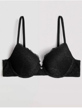 Кружевной бюстгальтер пуш-ап Ysabel Mora 10133 BASIC LACE черный, Цвет: черный, Размеры: 80B, изображение 4