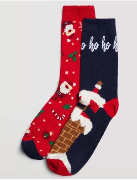 Носки мужские 2 пары Ysabel Mora 22893 темно-синий + красный, Цвет: темно-синий + красны, Размеры: 41/46