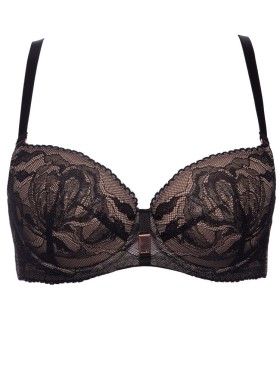 Бюстгальтер балконет пуш-ап Alles FROZEN 01 P-UP black, Цвет: черный, Размеры: 70F, изображение 8