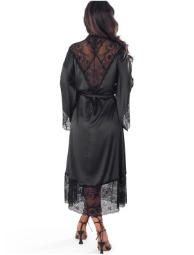 Длинный халат с кружевом Anais ALISSAN LONG ROBE, Цвет: черный, Размеры: L/XL, изображение 4