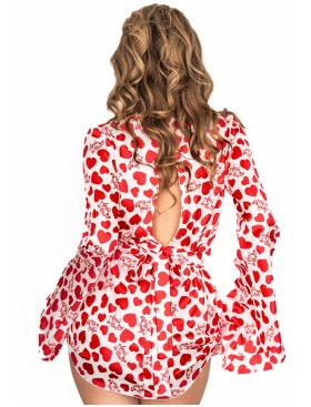 Короткий халат с широкими рукавами Anais INEZZA SHORT ROBE, Цвет: белый, Размеры: S/M, изображение 2