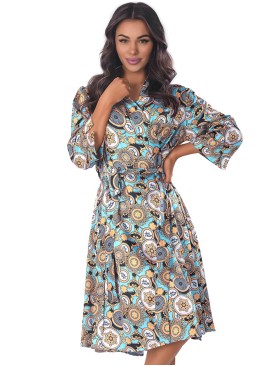 Длинный халат Anais LAZULIE LONG ROBE, Цвет: бирюзовый, Размеры: L/XL
