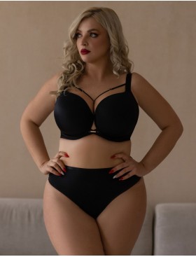 Трусы стринги высокие Kris Line CASUAL stringi high waist, Цвет: черный, Размеры: XS, изображение 3