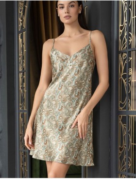 Атласная сорочка с узором Mia-Amore TERESA 7380, Цвет: мультколор, Размеры: 3XL