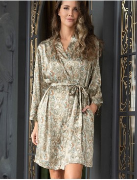 Халат кимоно из атласа Mia-Amore TERESA 7383, Цвет: мультколор, Размеры: 2XL/3XL, изображение 5