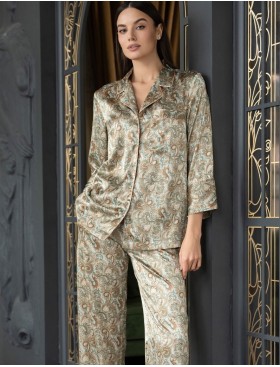 Атласная женская пижама Mia-Amore TERESA 7386, Цвет: мультколор, Размеры: S, изображение 4