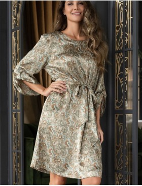 Атласное домашнее платье Mia-Amore TERESA 7388, Цвет: мультколор, Размеры: S/M, изображение 4