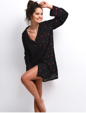 Сорочка-рубашка из вискозы Sensis ROLLING IN LOVE, Цвет: черный, Размеры: S, изображение 3