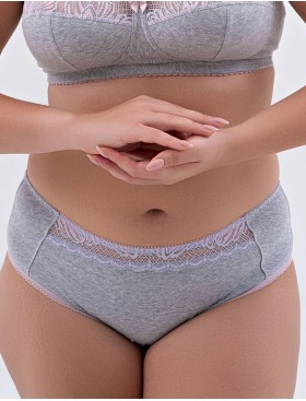 Трусы слипы хлопковые Valmira 2955/C серый с лотосом, Цвет: серый с лотосом, Размеры: M