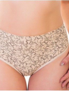 Трусики из хлопка Valmira 2929/C бежевый с черным, Цвет: бежевый с черным, Размеры: M, изображение 4