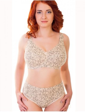 Трусики из хлопка Valmira 2929/C бежевый с черным, Цвет: бежевый с черным, Размеры: M, изображение 5