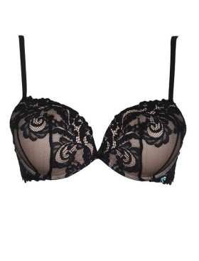 Бюстгальтер с двойным пуш-ап Infiore PIZZO 5500 luxury black, Цвет: luxury black (черный+беж), Размеры: 70B, изображение 5