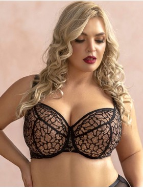 Мягкий бюстгальтер Kris Line PANTHER soft plunge, Цвет: черный+бежевый, Размеры: 70L, изображение 3